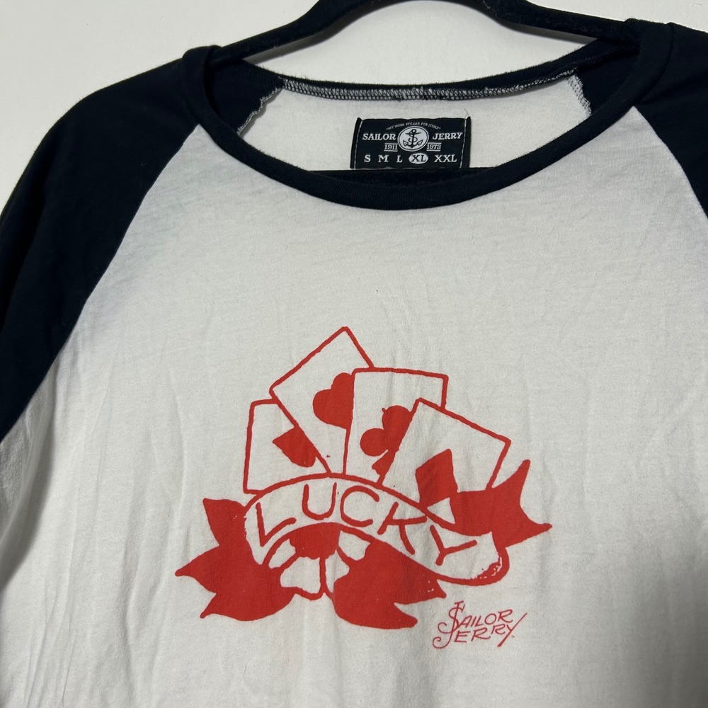 Sailor Jerry‎ Baseball Tee Lucky Aces Tattoo - Picture 4 of 6